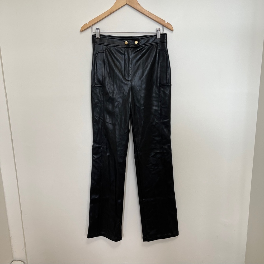 Simkhai Mackenzie Black Faux Leather Trousers Size 4 NWOT